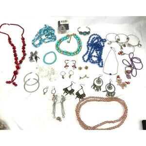 27 PC Jewelry Lot Estate VTG Modern Wearable Necklace‎ Earrings Beaded Costume